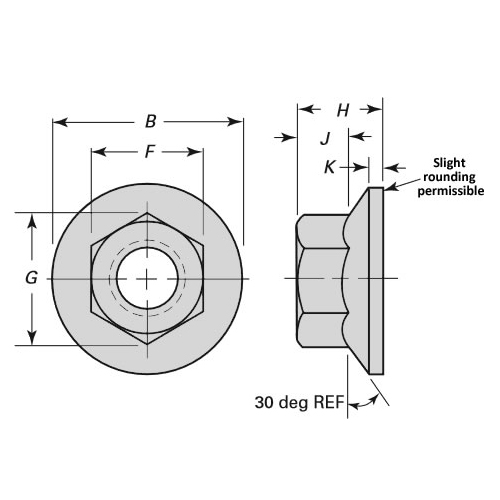 Drawing of Flange Nut - Perplex Solutions FZC